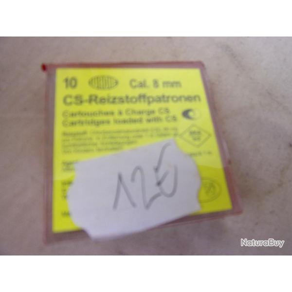 boite de 10 cartouches 8 mm  � gaz CS