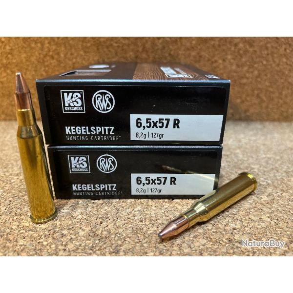 Lot de 2 boites de munitions RWS 6.5X57 KS 8.2G