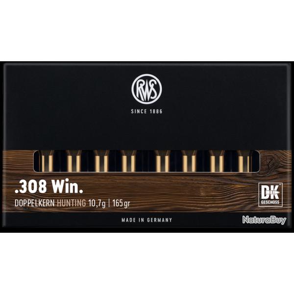 Lot de 2 boites de munitions RWS .308 Win. DK 10,7g