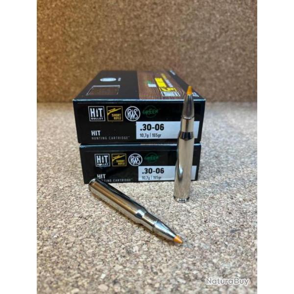 Lot de 2 boites de munitions RWS .30-06 HIT Short Rifle 10,7g