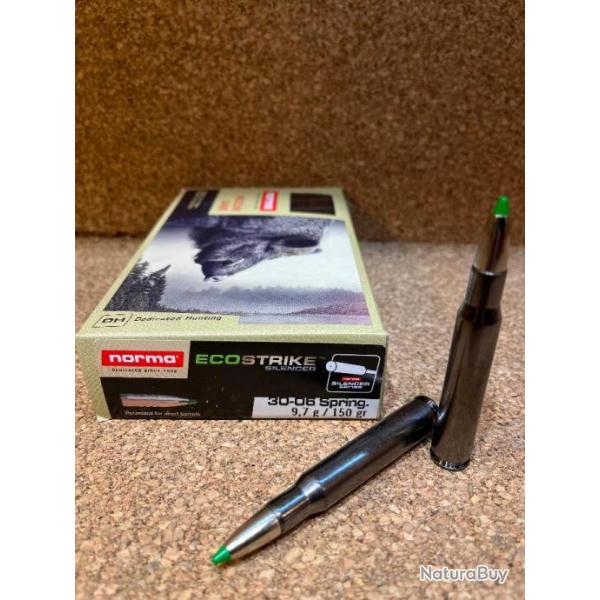 Lot de 2 boites de munitions NORMA 30-06 spr Ecostrike Silencer 9.7g