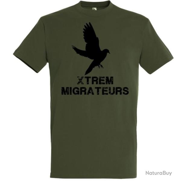 Tee shirt kaki pigeon XTREM MIGRATEURS