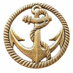 Insigne de coiffure marine (fixation &agrave; lamelles) - 45 mm