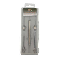 4 aiguilles t&ecirc;tes interchangeables et manche inox Dk tackle