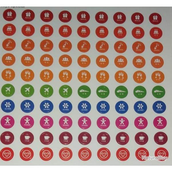 Planche de gomettes autocollantes