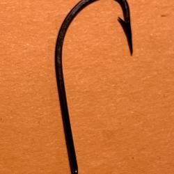 100 Hame&ccedil;on n 1/0 palette ref 515 forg&eacute; bronz&eacute; droit tige moyenne peche mer  mustad