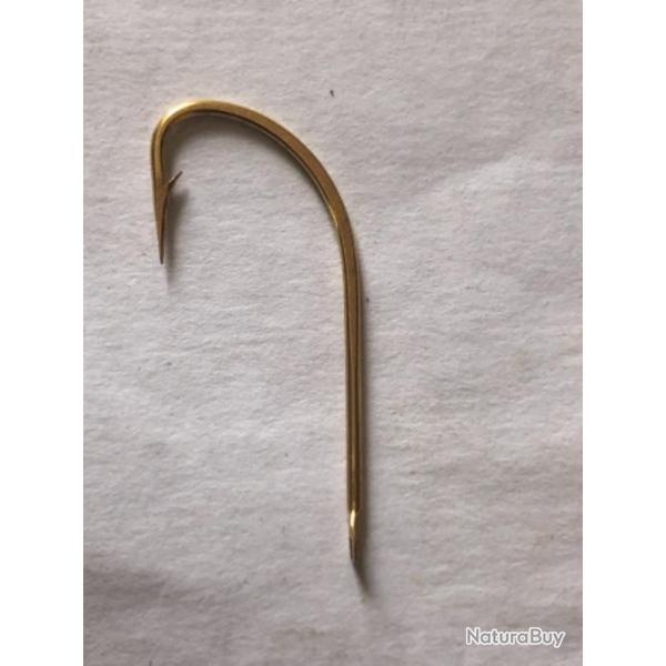 100 Hame�on n 1/0 palette ref 515 d dor� forg� droit tige moyenne peche mer mustad