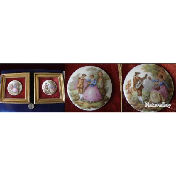 2 plaque limoges signee