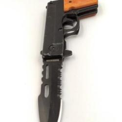Couteau Pistolet Lame en acier inoxydable 1