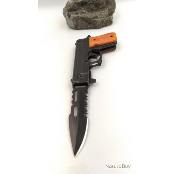 Couteau Pistolet Lame en acier inoxydable 1