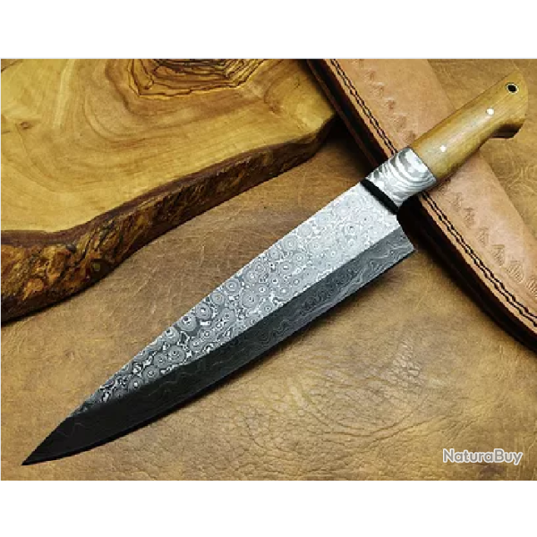 COUTEAU CHEF DAMAS BOIS D'OLIVIER