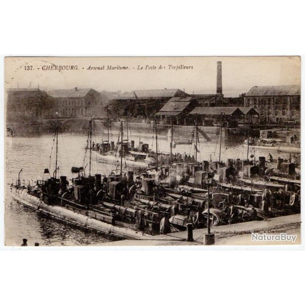 CPA - CHERBOURG - L'Arsenal Maritime - Le Poste des Torpilleurs N�1291