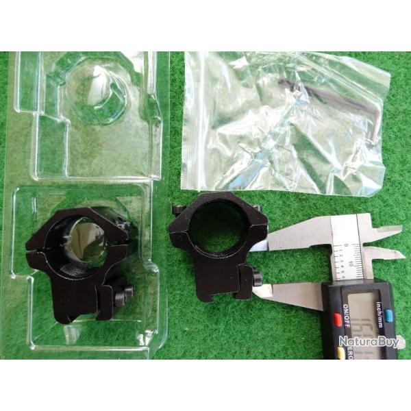 Paires de Colliers de montages RTI Optics pour lunettes de tir, remise si commande de deux paires