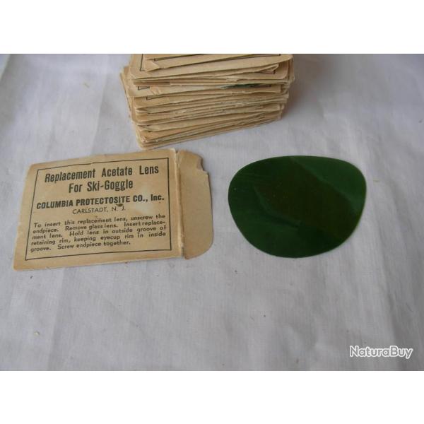 WW2 US VERRE DE RECHANGE TEINT� LUNETTE R�GLEMENTAIRE DE SOLEIL/SKI AM�RICAIN DANS SON EMBALLAGE