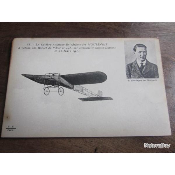 CP  BIPLAN  AVIATEUR BRINDEJONC DES MOULINAIS