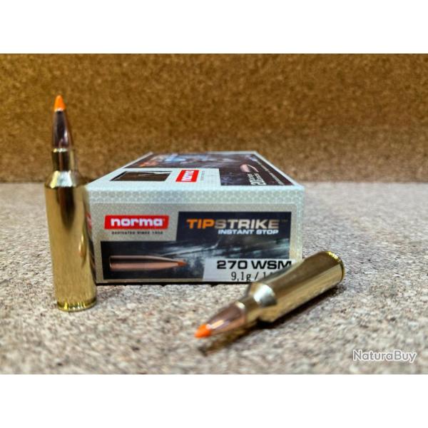 1 Boite de munitions Norma TIPSTRIKE 270 WSM 9.1g