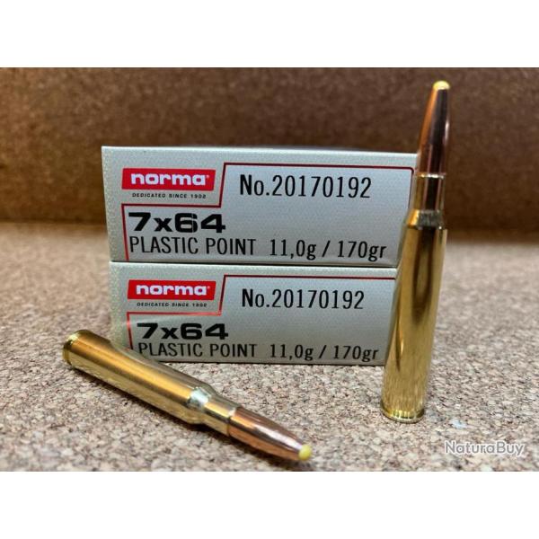 Lot de 2 boites de munitions 7x64 Pointe plastique 11g