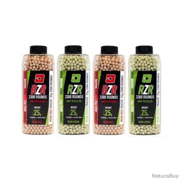 Billes airsoft Nuprol rzr tracer Par 3300 - Cal. 6 mm Bb's Rouge / 0. - Rouge / 0.25 g