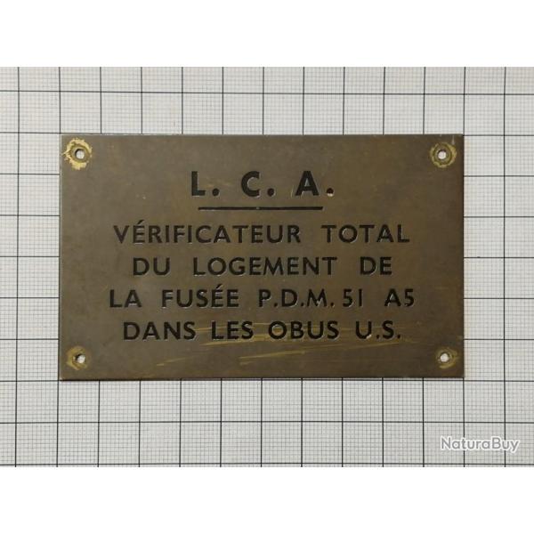 plaque signaltique fuse obus US