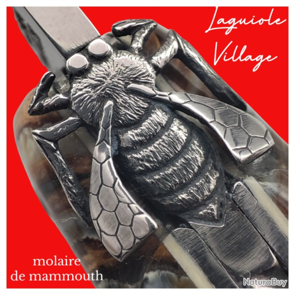 Exceptionnel Couteau Laguiole Village molaire mammouth mouche cisel�e ressort couteau unique