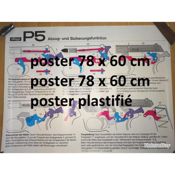 poster 78 x 60 cm pistolet WALTHER P5 WALTHER P 5 - VENDU PAR JEPERCUTE (a4363)