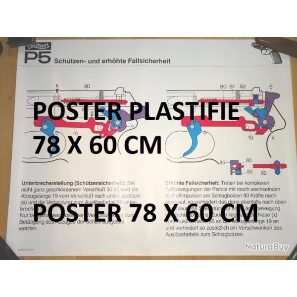 poster 78 x 60 cm pistolet WALTHER P5 WALTHER P 5 - VENDU PAR JEPERCUTE (a4364)