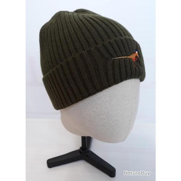 BONNET KAKI BRODERIE FAISAN