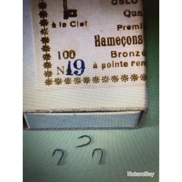 100 Hame�on n 19 palette ref 289  bronz� renvers� pointe rentrante simple peche anglaise  mustad