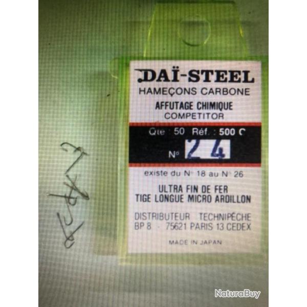50 hame�on n 24 palette ref 500 c nickel�  droit tige longue simple peche coup dai steel
