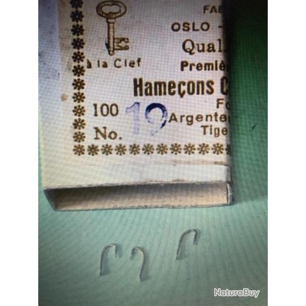 100 Hame�on n 19 palette ref 515 S forg� argent� droit tige moyenne peche coup mustad