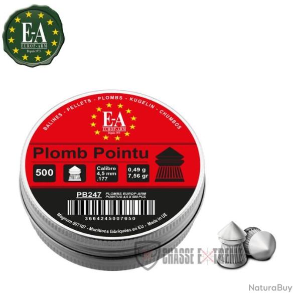 500 Plombs EUROP-ARM T�te Pointue cal 4.5 mm