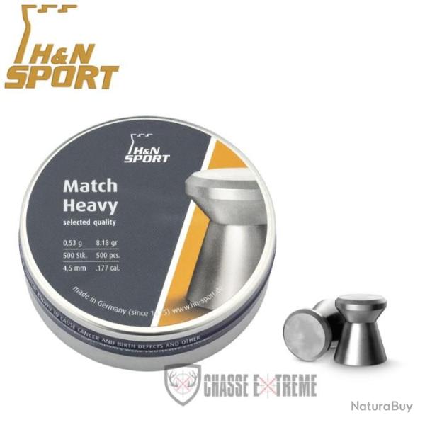 500 Plombs H&N Match Heavy cal 4.5 mm