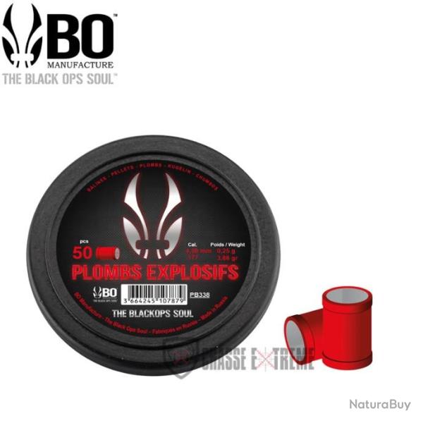 50 Plombs Explosif the Black Ops Soul a T�te Plate cal 4,5 mm