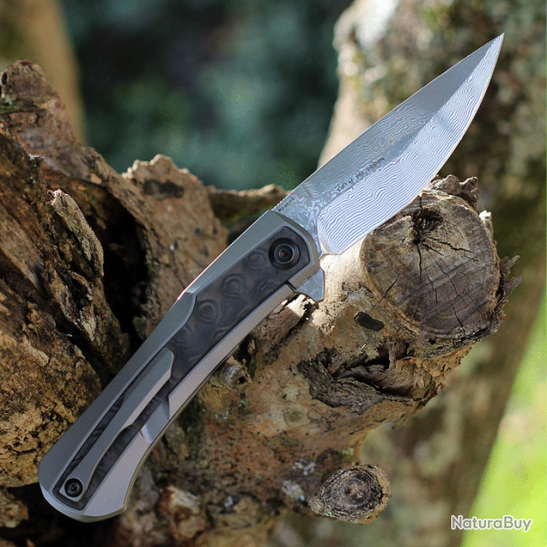 Couteau Kansept Kratos Damas Manche FibreCarbone/Titane IKBS Clip K1024A5