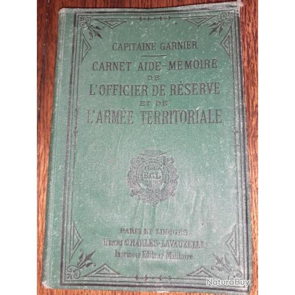 Carnet aide-m�moire de l officier de r�serve et de l arm�e territoriale 1895