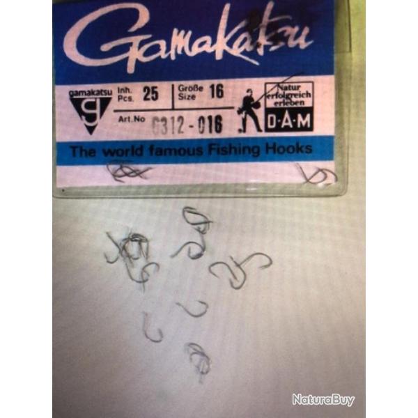 25 hame�on n 16 palette ref 6312 nickel�  droit rond tige moyenne simple peche gamakatsu coup