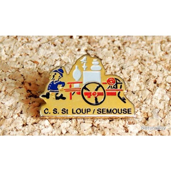 Pin's SAPEURS POMPIERS - POMPE des SP de SAINT LOUP / SEMOUSE 70 - peint cloisonn� - fab inconnu