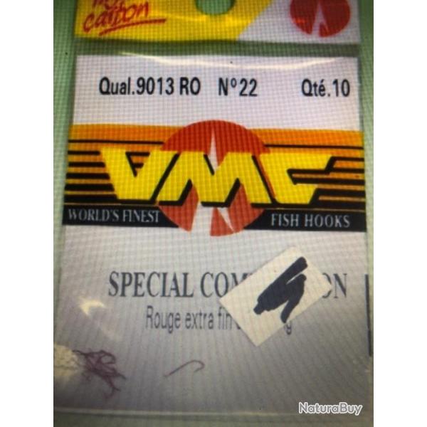 10 Hame�on n 22 palette ref 9013 RO rouge  extra fin droit tige longue peche coup vmc