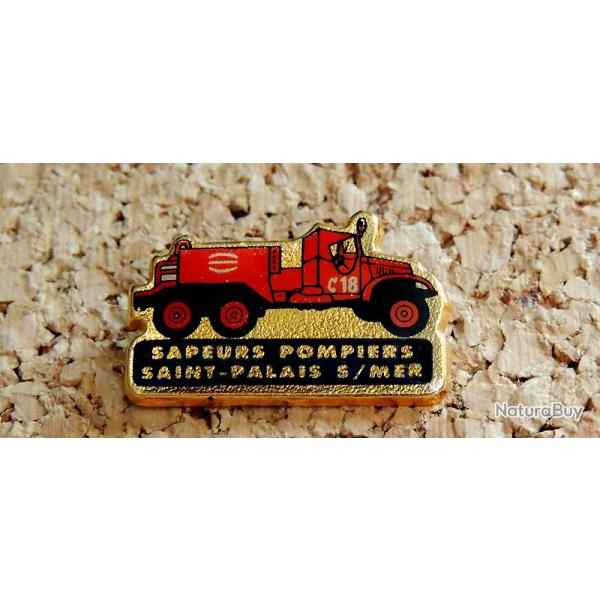 Pin's SAPEURS POMPIERS - Camion GMC des SP de SAINT PALAIS SUR MER 17 - verni �poxy - fabricant SMAS