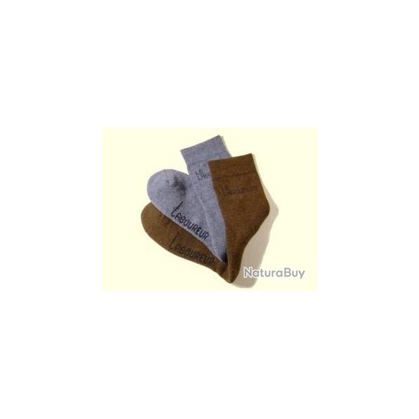 Chaussettes courtes en laine LE LABOUREUR Bleu 41/42