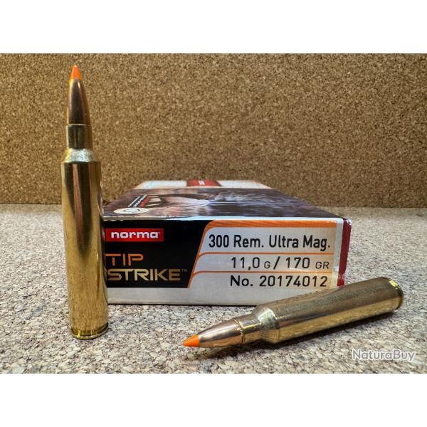 Op� flash ! 1 boite de munitions Norma TIPSTRIKE 300 Rem. Ultra Mag. 300 RUM, 11g, Destockage !!!