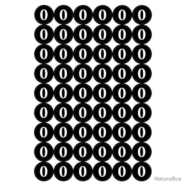 Pastilles autocollantes "0" pour cartouches de chasse - 54 pcs