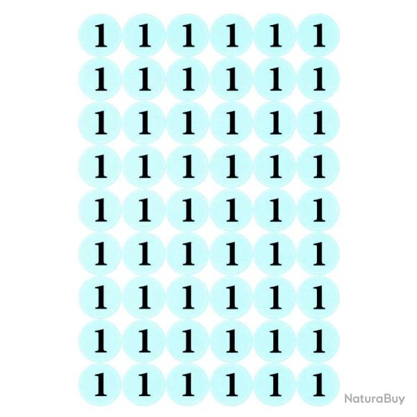Pastilles autocollantes "1" pour cartouches de chasse - 54 pcs