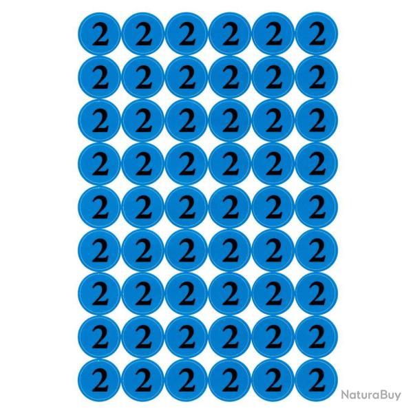 Pastilles autocollantes "2" pour cartouches de chasse - 54 pcs