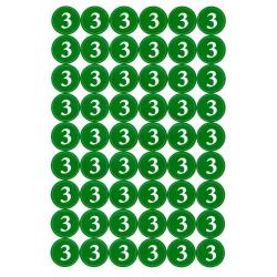 Pastilles autocollantes "3" pour cartouches de chasse - 54 pcs