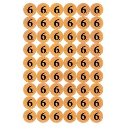 Pastilles autocollantes "6" pour cartouches de chasse - 54 pcs