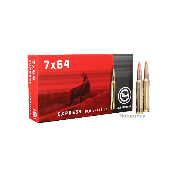 BOITE DE 20 CARTOUCHES GECO 7X64 EXPRESS 10 GR