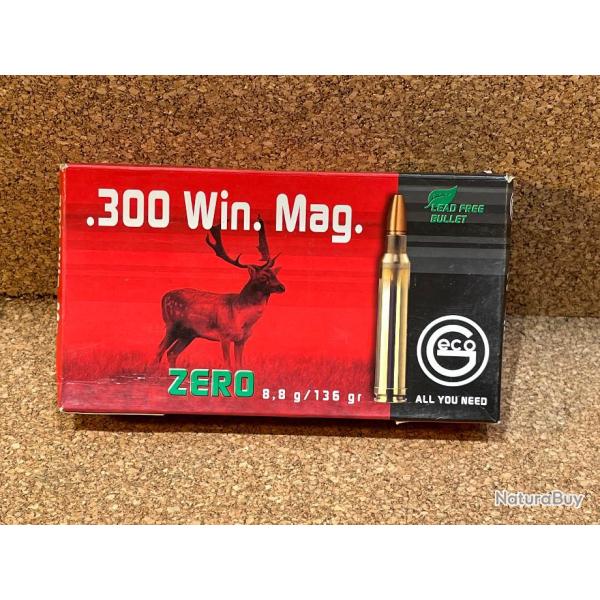 Boite de munitions Geco Cal.300 Win. Mag. ZERO 8.8G 136GR