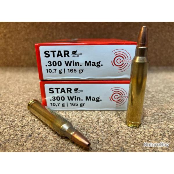 Lot de 2 boites de munitons  GECO .300 Win. Mag. STAR 10,7g