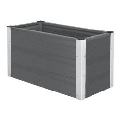 Caisse &agrave; fleurs bac &agrave; fleurs pot de fleurs bois composite WPC 100 x 50 x 50 cm gris 03_0001244
